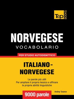 cover image of Vocabolario Italiano-Norvegese per studio autodidattico